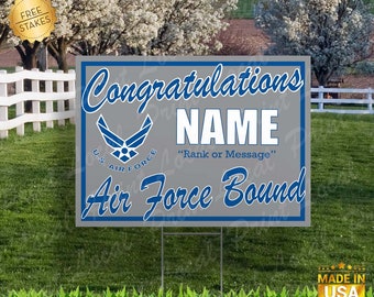 United States Air Force Sign Air Force Bound Yard Sign Join the Air Force Sign United States Military Sign Air Force Gift Sign with stake