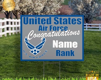 United States Air Force "Congratulations" Edition - Yard Sign with H-Stake for display.