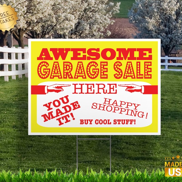 Garage Sale yard signs Customizable yard sign rummage sale estate sale yard sale lawn sale signs for garage sales estate sales tag sale