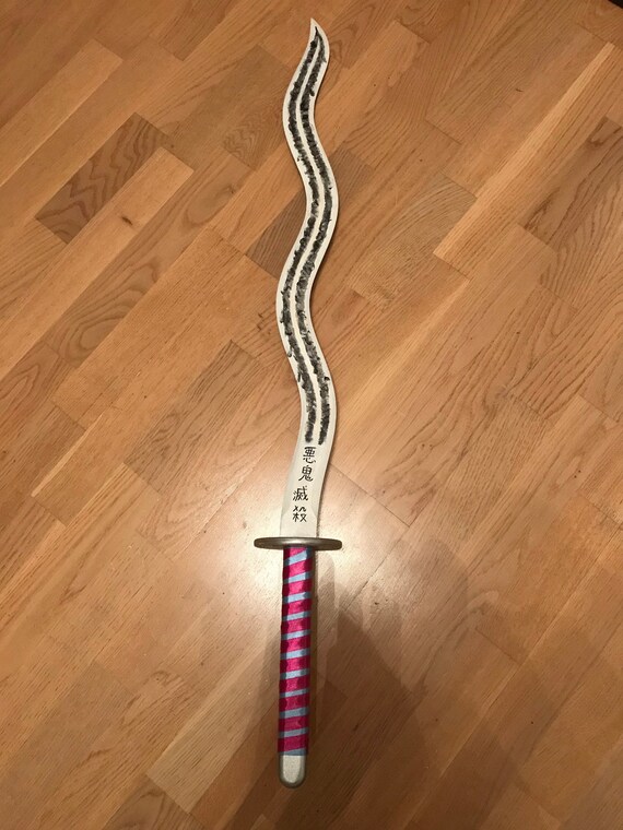 Wooden Katana Snake Pillar Etsy