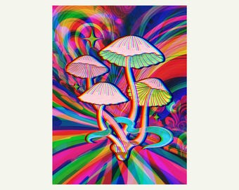 Trippy Poster Art Print, psychedelische Wanddekoration, druckbare Kunst, lebendige bunte Poster, digitaler Download, druckbare Plakatkunst