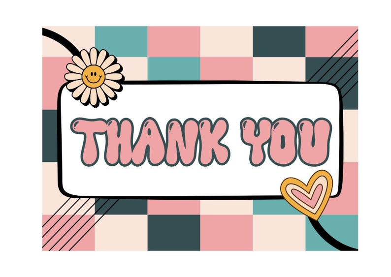 Cute Printable Thank You Card Digital Download, Instant Download ...