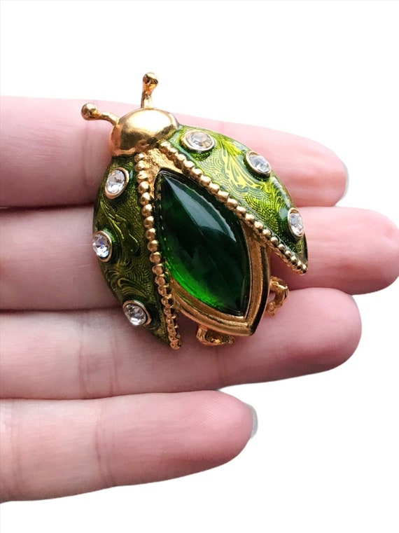 CHRISTIAN DIOR 1980’s Vintage Beetle Bug Brooch.
