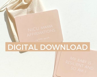 Digital Download NICU Mama Affirmation Cards, NO title card, NICU Affirmation Cards, nicu mom, nicu mom gift, nicu gift, nicu cards