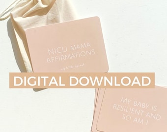 Téléchargement numérique NICU Mama Affirmation Cards, AUCUNE carte de titre, NICU Affirmation Cards, nicu mom, cadeau de maman nicu, cadeau nicu, cartes nicu