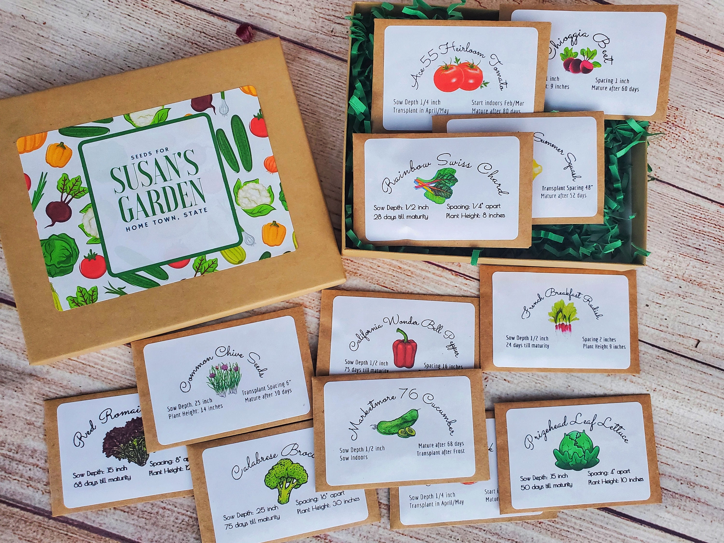 PERSONALIZED Gardening Seeds Gift 12 Varieties / 900 seeds Etsy