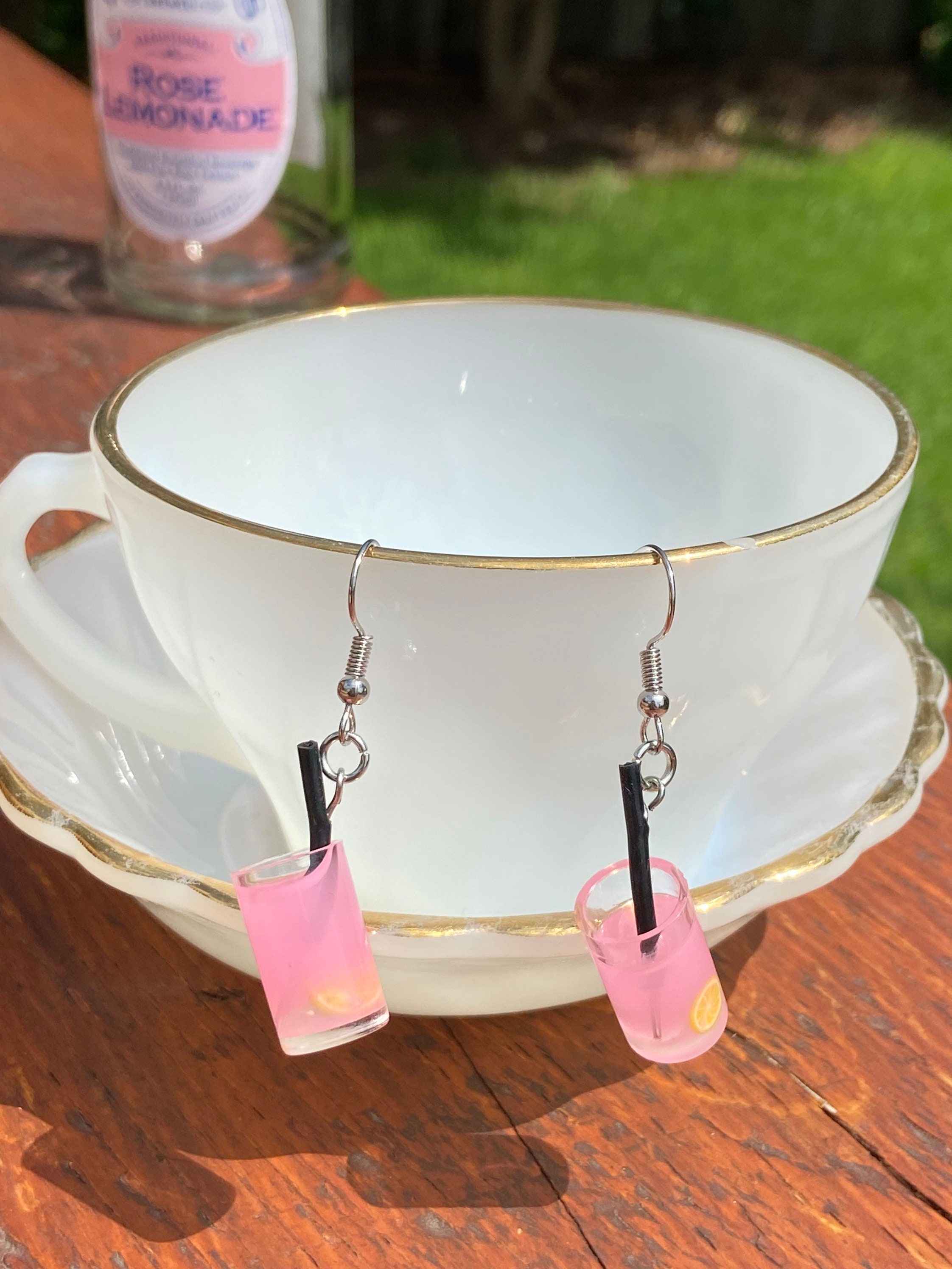 Pink Lemonade Earrings Etsy