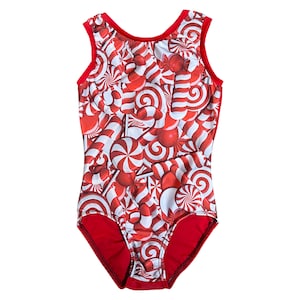 Gymnastics Leotard - Christmas Candy Canes