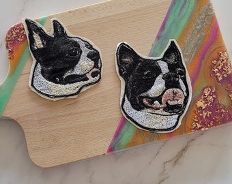 Custom Pet Patch Embroidered Pet portrait Patch Realistic Cat Dog Personalized Embroidery Pet Portrait pet Lover Gift pet memorial