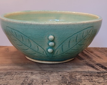 Handmade one of a kind ceramic dish planter good for succulents, unglazed interior with drainage hole.
