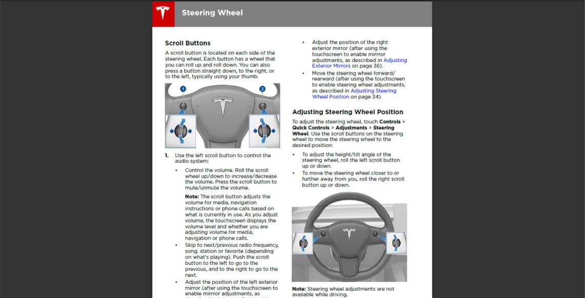 Tesla Model 3 owners manual Etsy