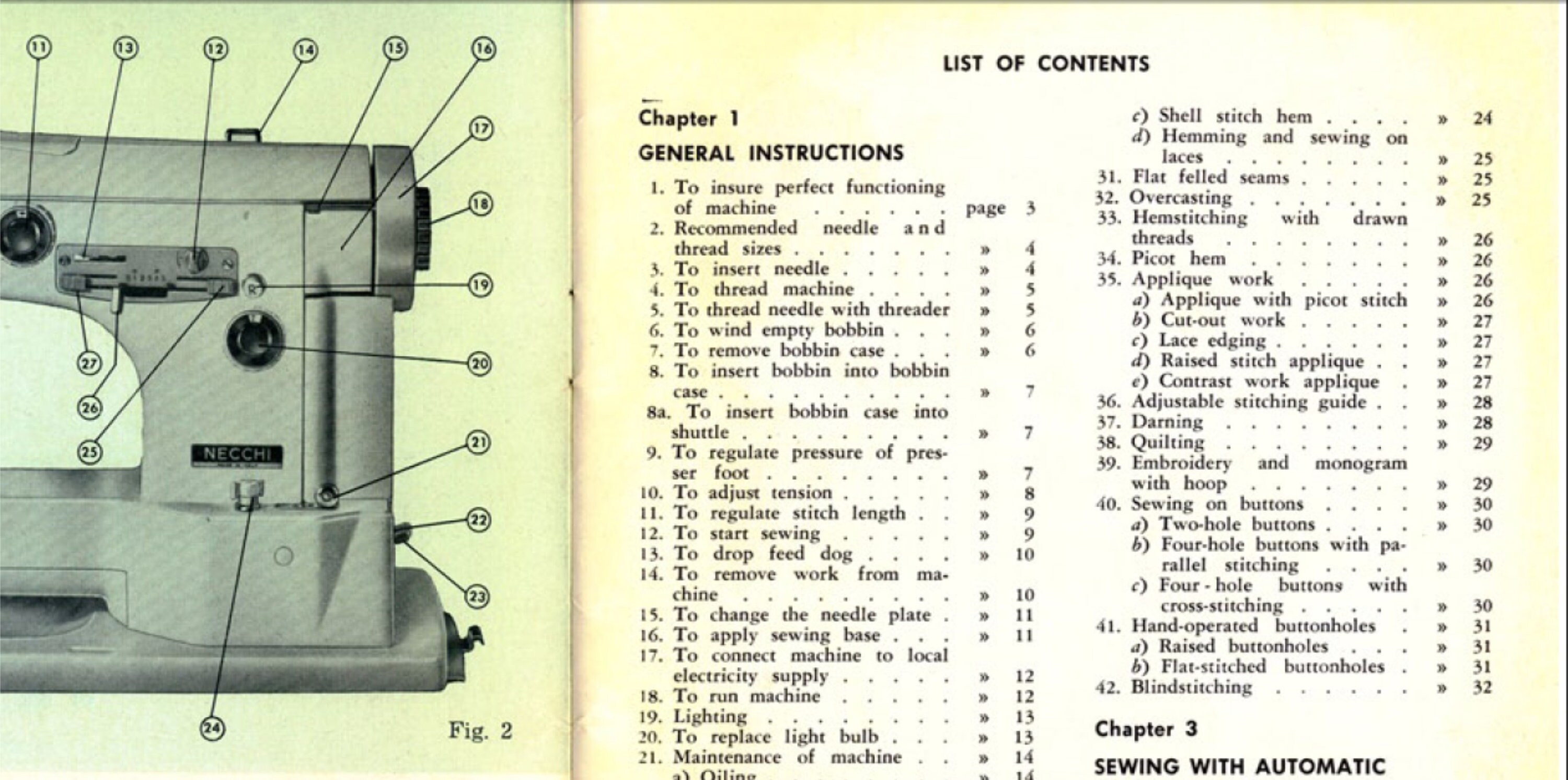 Necchi Lycia 524 Automatic & 522 ZigZag sewing machine Etsy