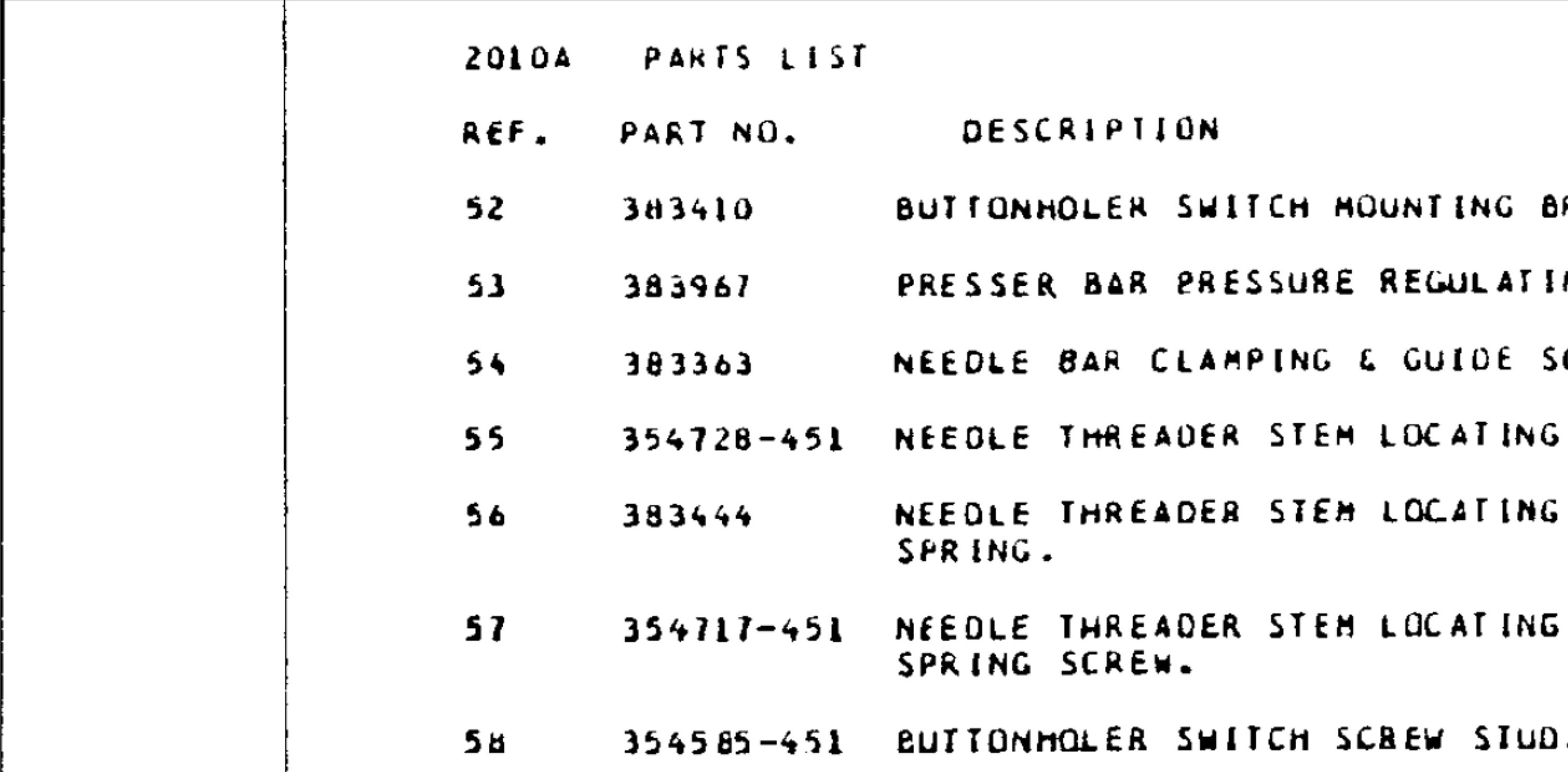 Singer 2010 Touch Tronic sewing machine LIST OF PARTS | Etsy
