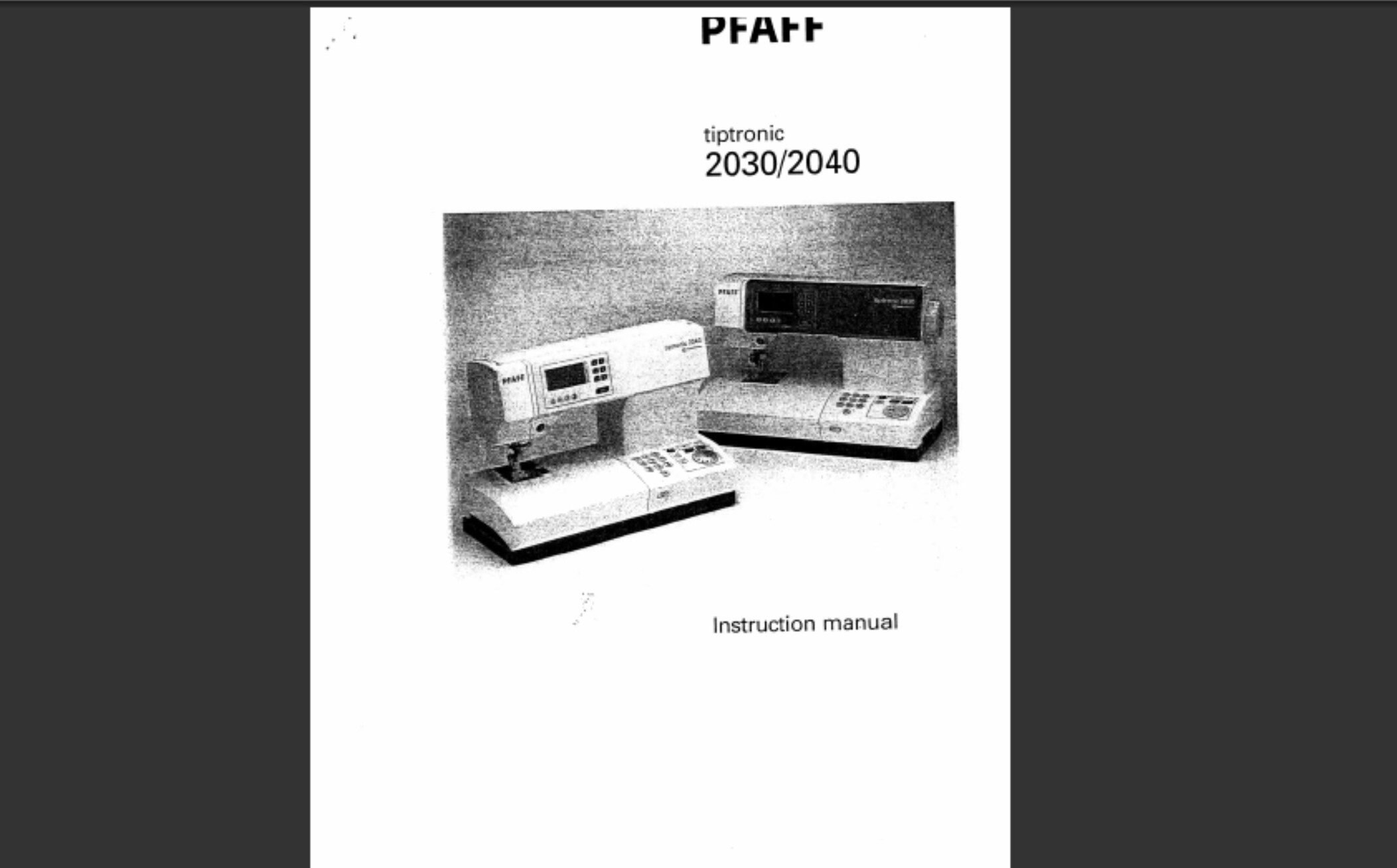 Pfaff Tiptronic 2030 2040 owner's manual sewing machine Etsy
