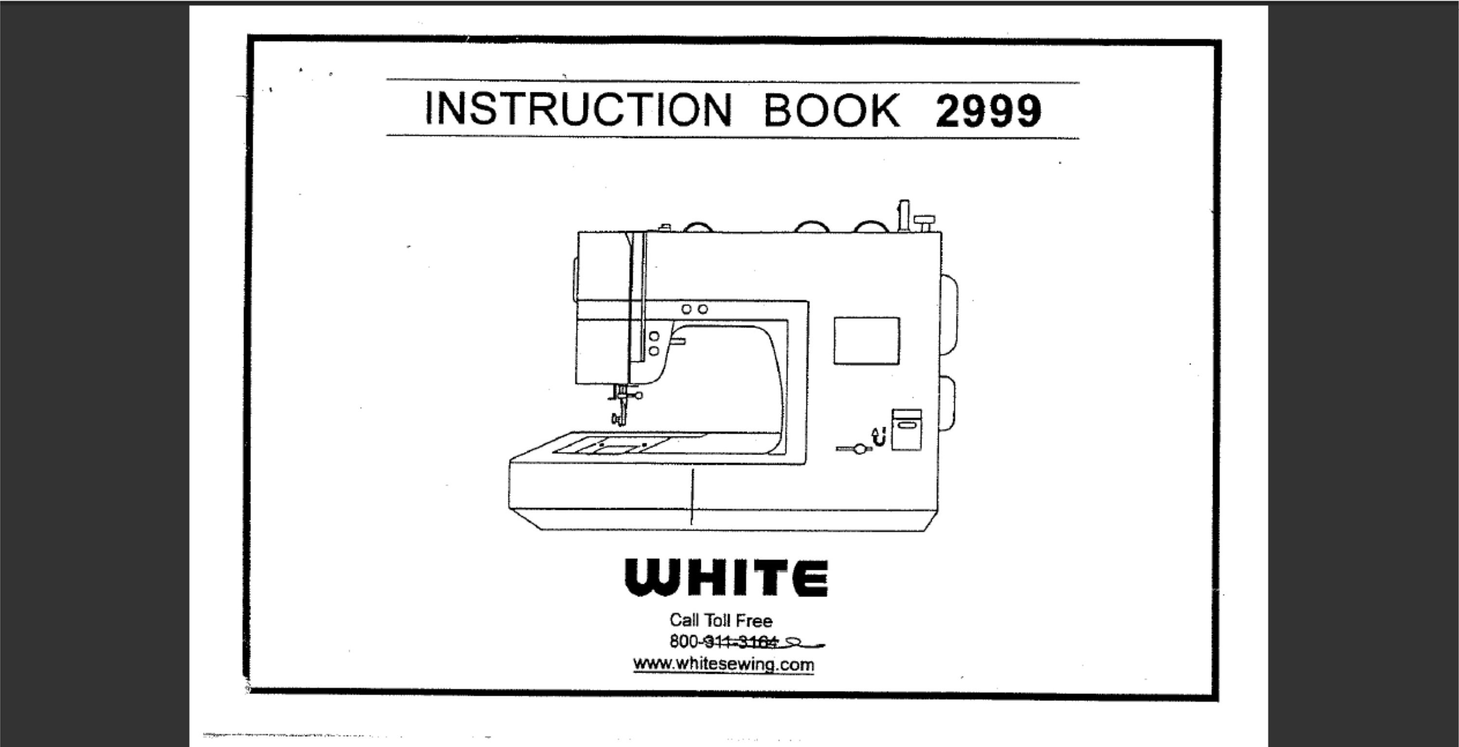 WHITE 2999 Sewing Machine instruction manual. Etsy