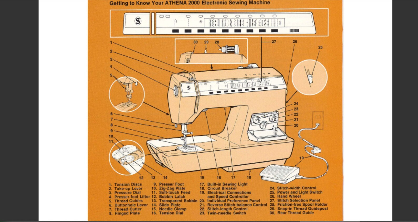 Singer 2000 ATHENA owner's manual Sewing Machine | Etsy