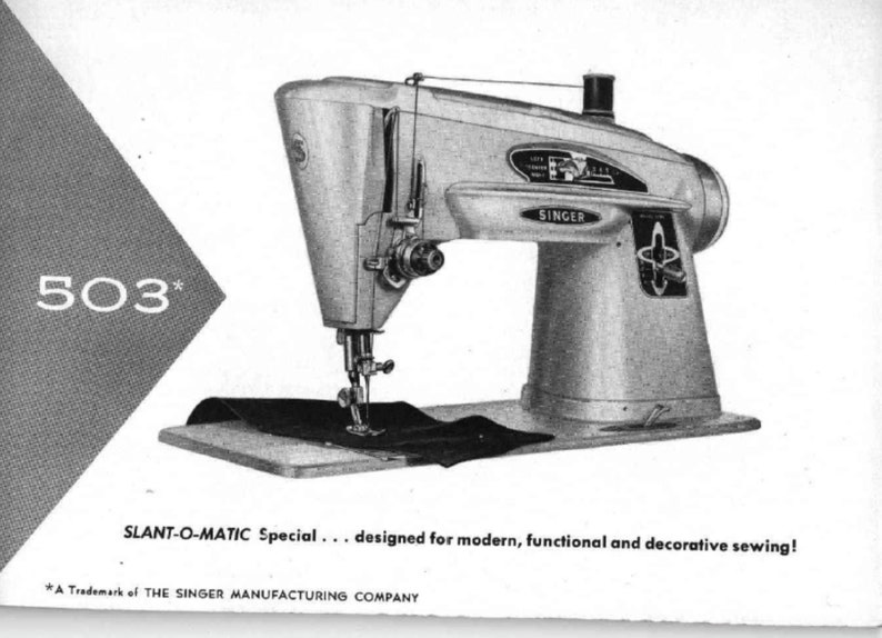 Singer 503 SLANTOMATIC owner's manual sewing machine Etsy