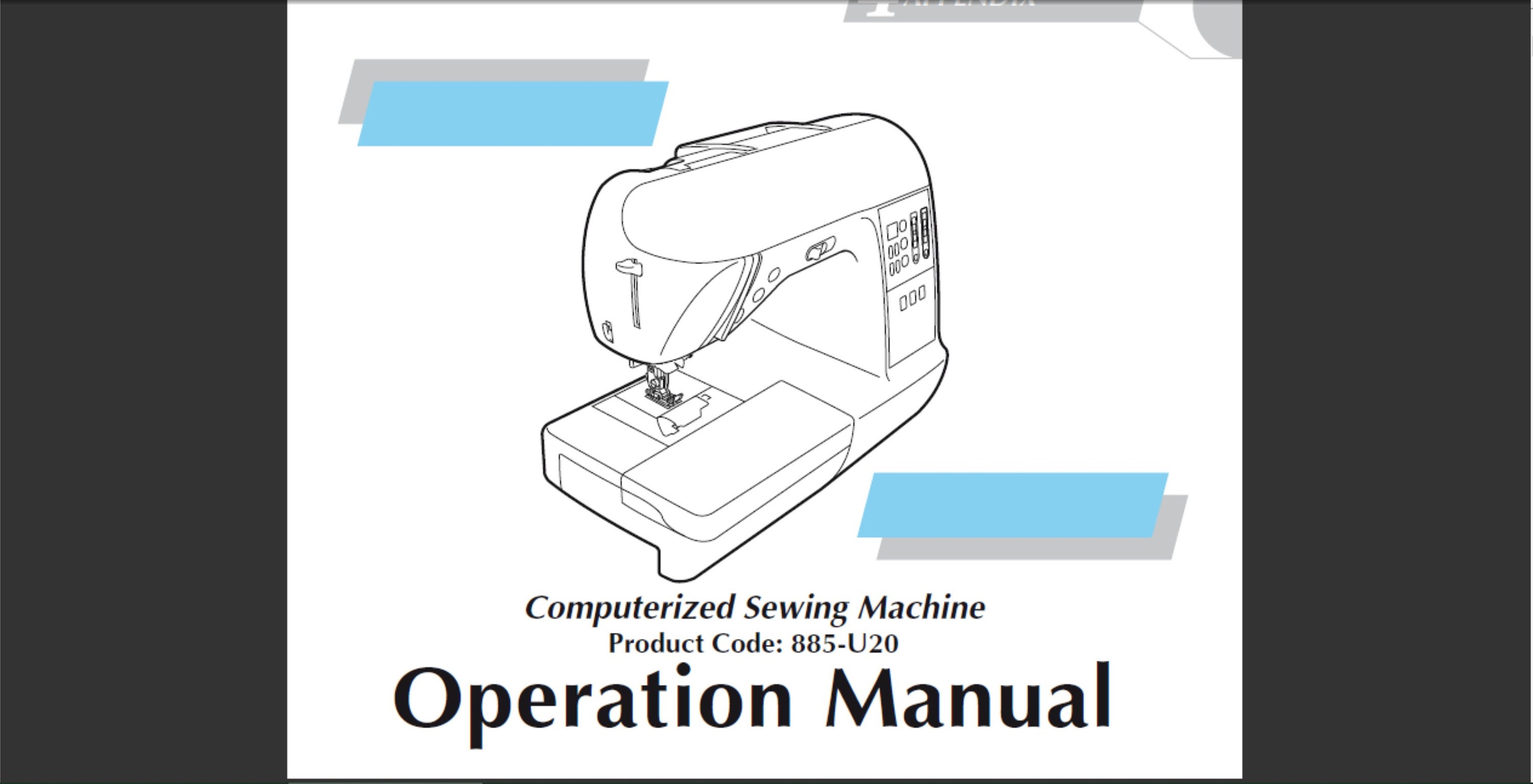 Brother 885U20 sewing machine owner's manual. Etsy