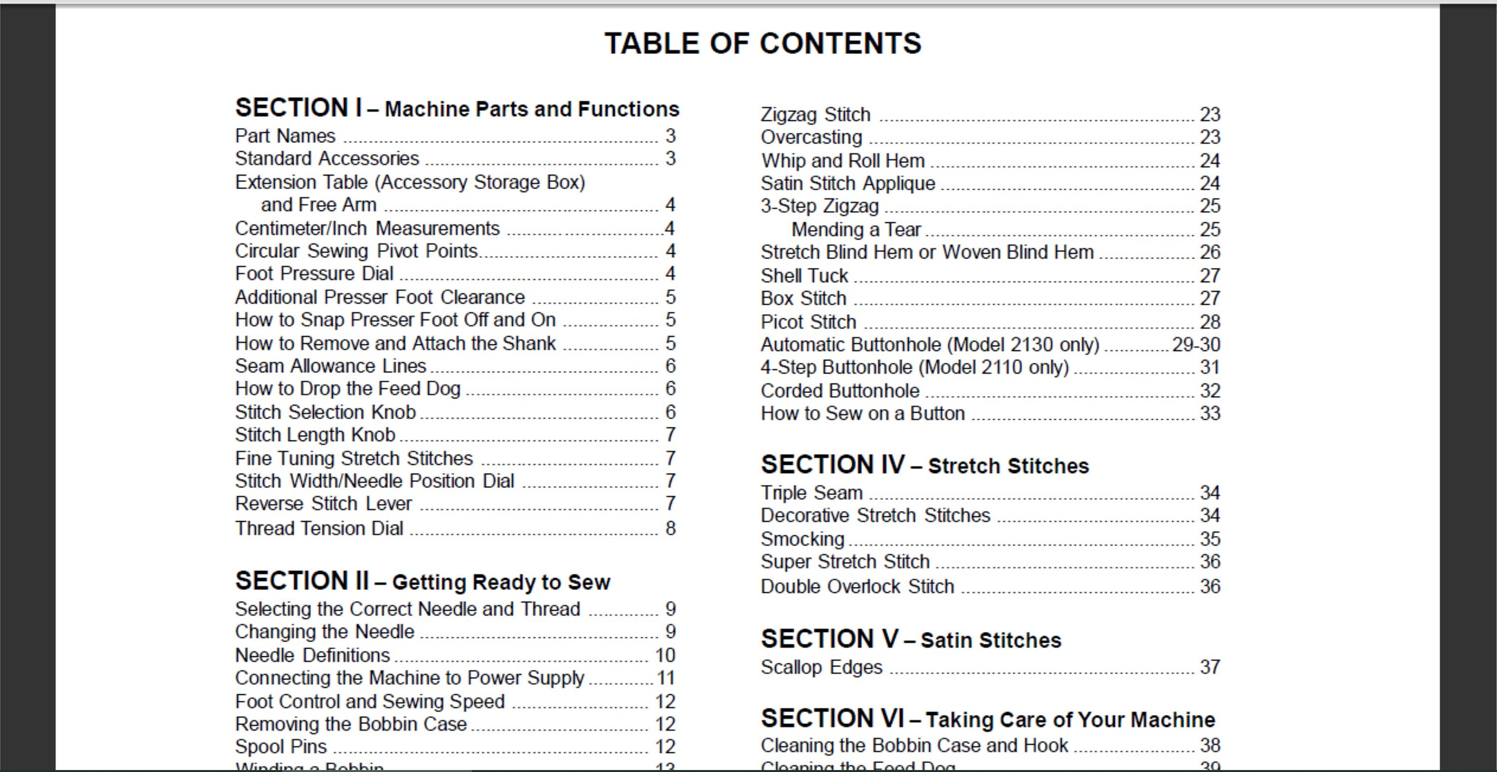 ELNA 2110 & ELNA 2130 sewing machine owner's manual Etsy