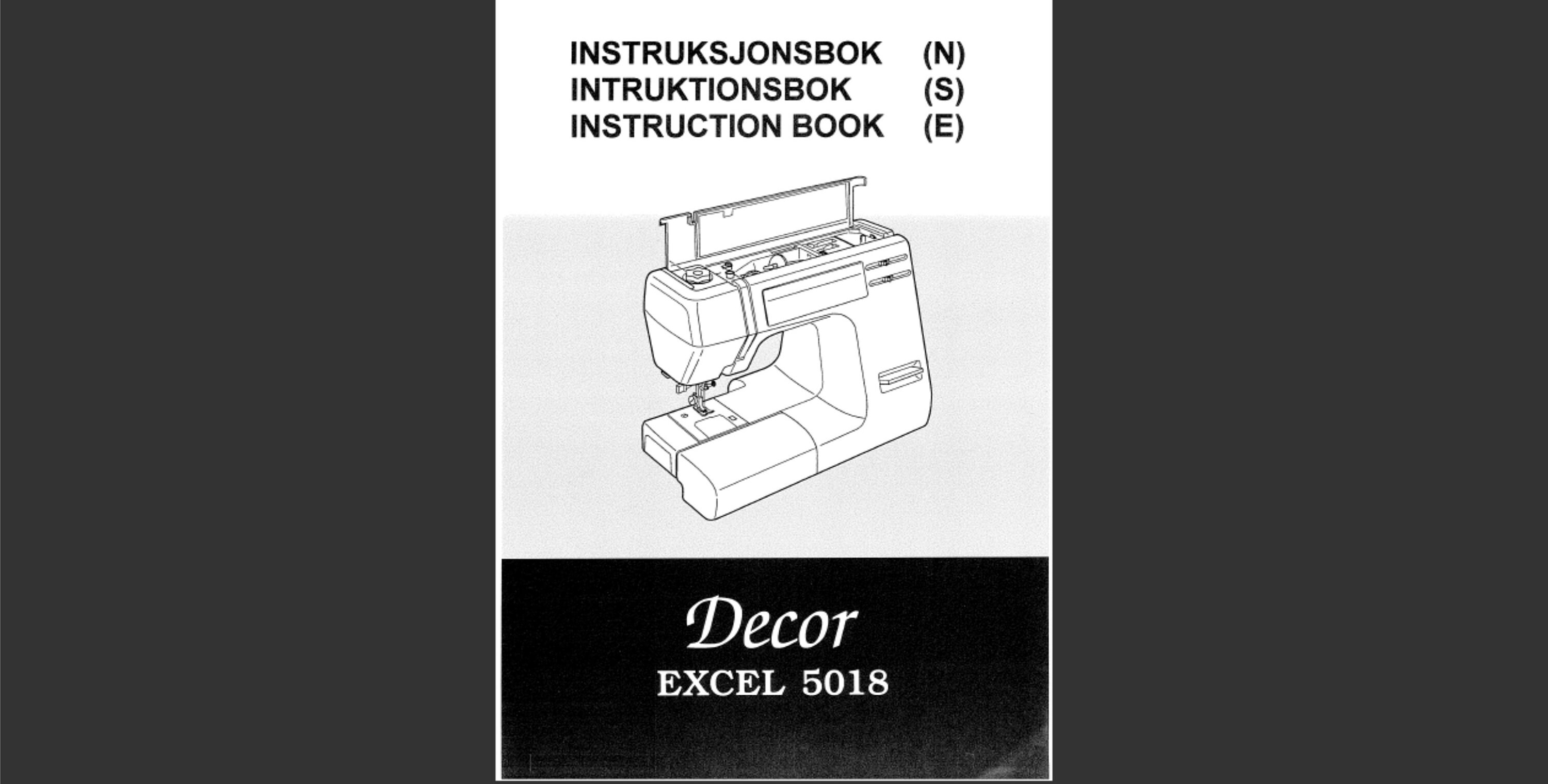Janome 5018 Decor Excel sewing machine Owner's Manual Etsy