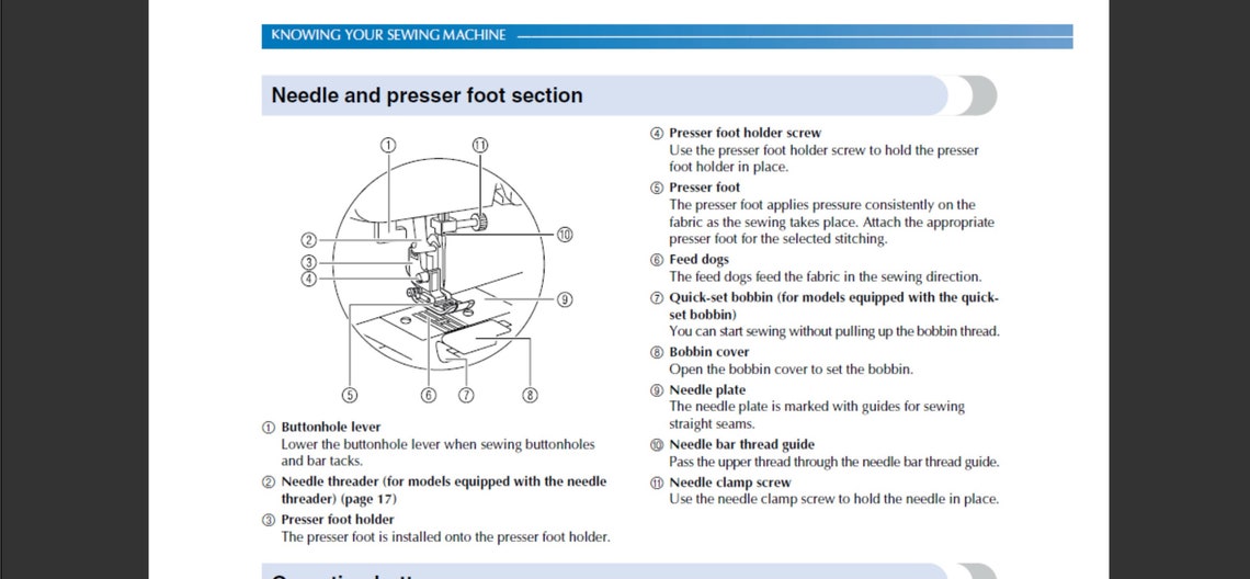 Brother CE 4000 sewing machine instructions manual Etsy