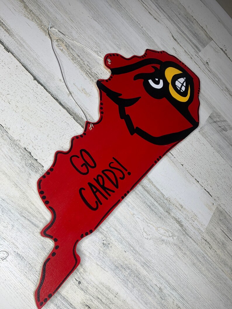 Louisville Kentucky cardinal door hanger wood sign wood Etsy