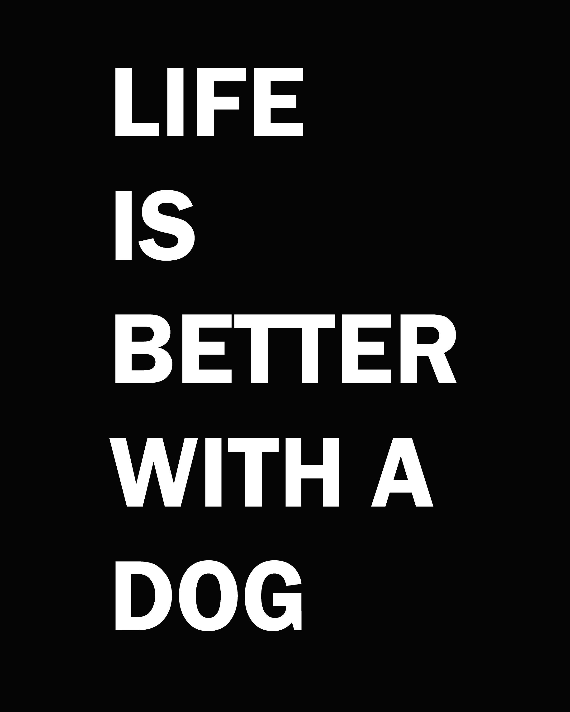 Life Is Better With A Dog portrait Pet Lover Custom Artwork Etsy