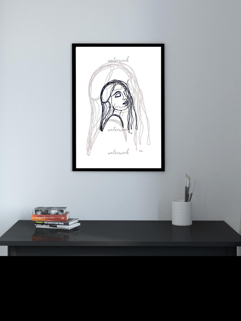 Original Artwork floating Line Drawing Etsy