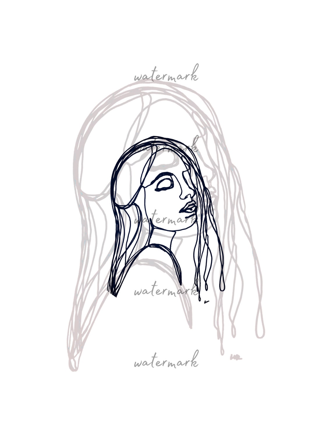 Original Artwork floating Line Drawing Etsy