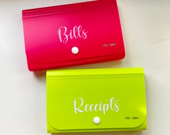 Neon Pink Green Gray Receipt Coupon Bills Envelope Organizer | Budget Envelope | Receipt Organizer | Bills Payment Organizer