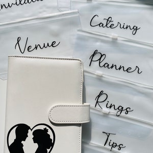 White Wedding Budget Binder | Personalized PreMade Savings Book Planner for Wedding| Cash Envelope System | Wedding Savings Challenge
