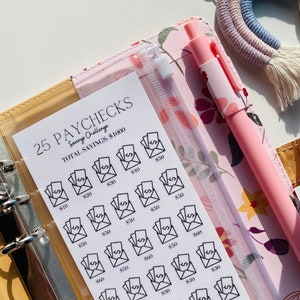 25 Gehaltsscheck-Spar-Challenge | A6 Haushaltsplaner Sinking Funds Debt Tracker Mit Löchern Ohne Löcher Laminiert Budget Tracker