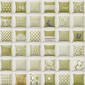 Olive Green Throw Pillow Mix and Match Indoor Outdoor Decorative Zippered Cushion Cover Accent Sofa Couch Modern Bedding Military Green Ash