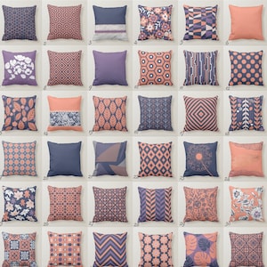 Perzik Oranje Donkerblauw Paars Sierkussen Mix en Match Binnen Buiten Decoratief Kussenhoes Met Rits Rits Accent Sofa Bank Modern Beddengoed