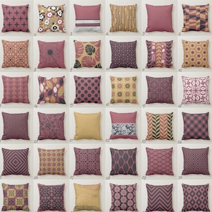 Marsala Throw Pillow Mix and Match Indoor Outdoor Decorative Zippered Cushion Cover Accent Sofa Couch Modern Bedding Burgundy Mustard Floral