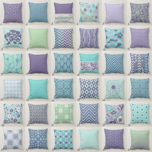 Aqua Lila Dekokissen: Moderne Indoor Outdoor Kissenhülle