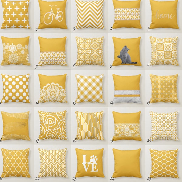 Yellow Throw Pillow Etsy