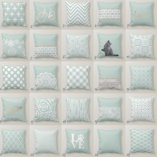 Mint Green Pillows - Etsy