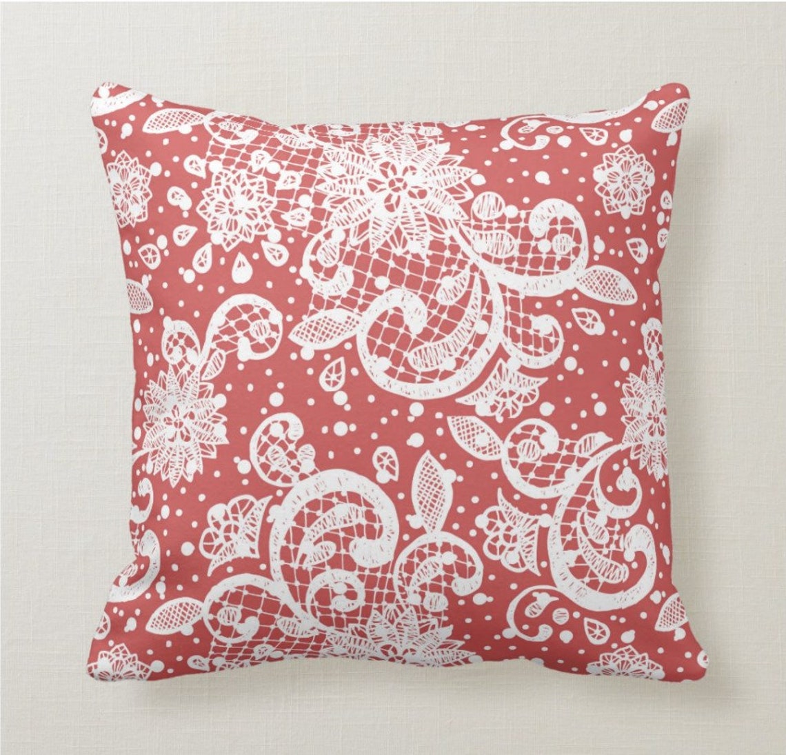 Ruby Red Throw Pillow Mix and Match Indoor Outdoor Decorative Etsy