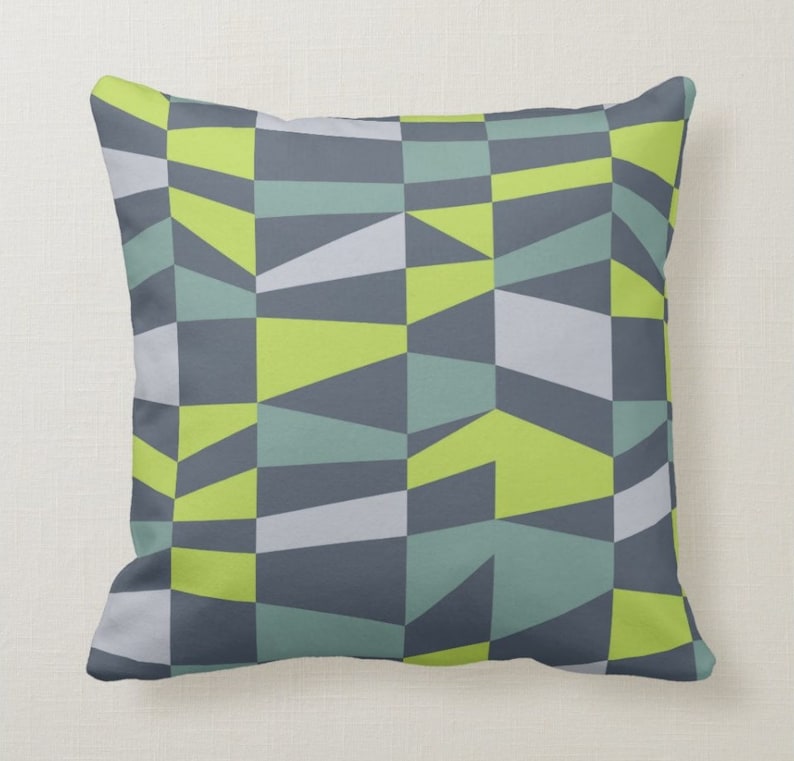 Lime Green Teal Throw Pillow Mix and Match Indoor Outdoor Decorative