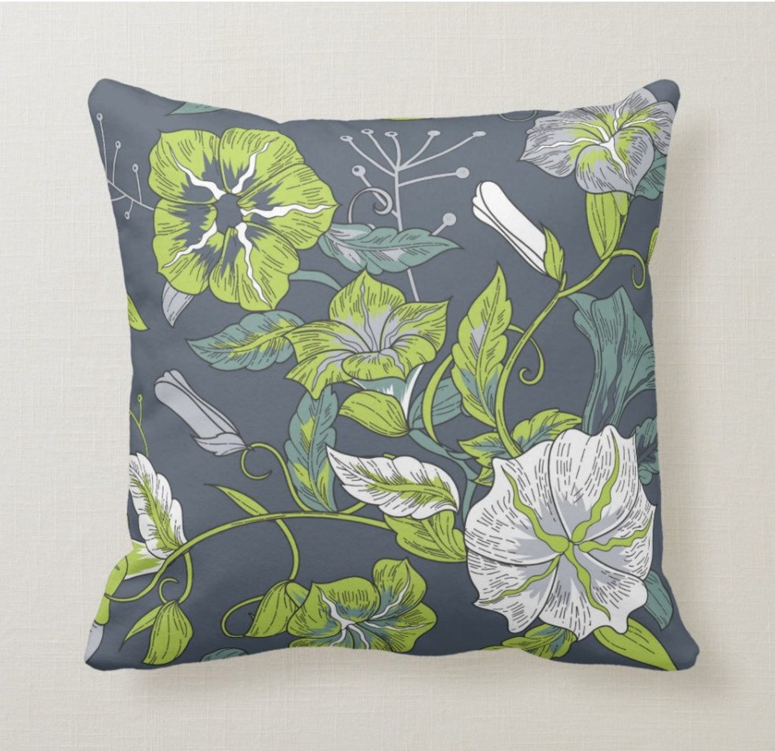 Lime Green Teal Throw Pillow Mix and Match Indoor Outdoor Decorative