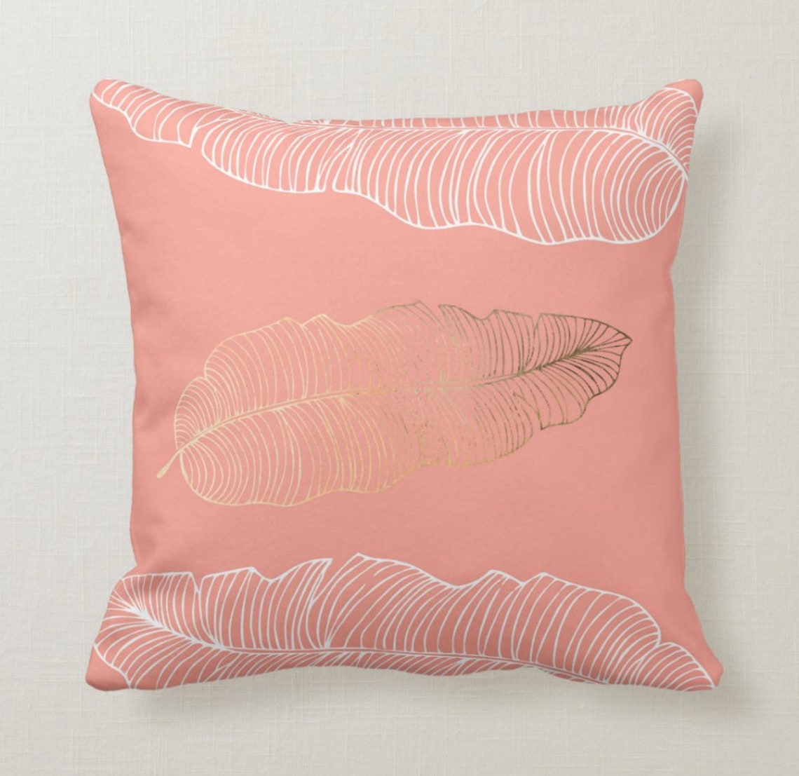 Coral Pink Throw Pillow Mix and Match Indoor Outdoor Etsy