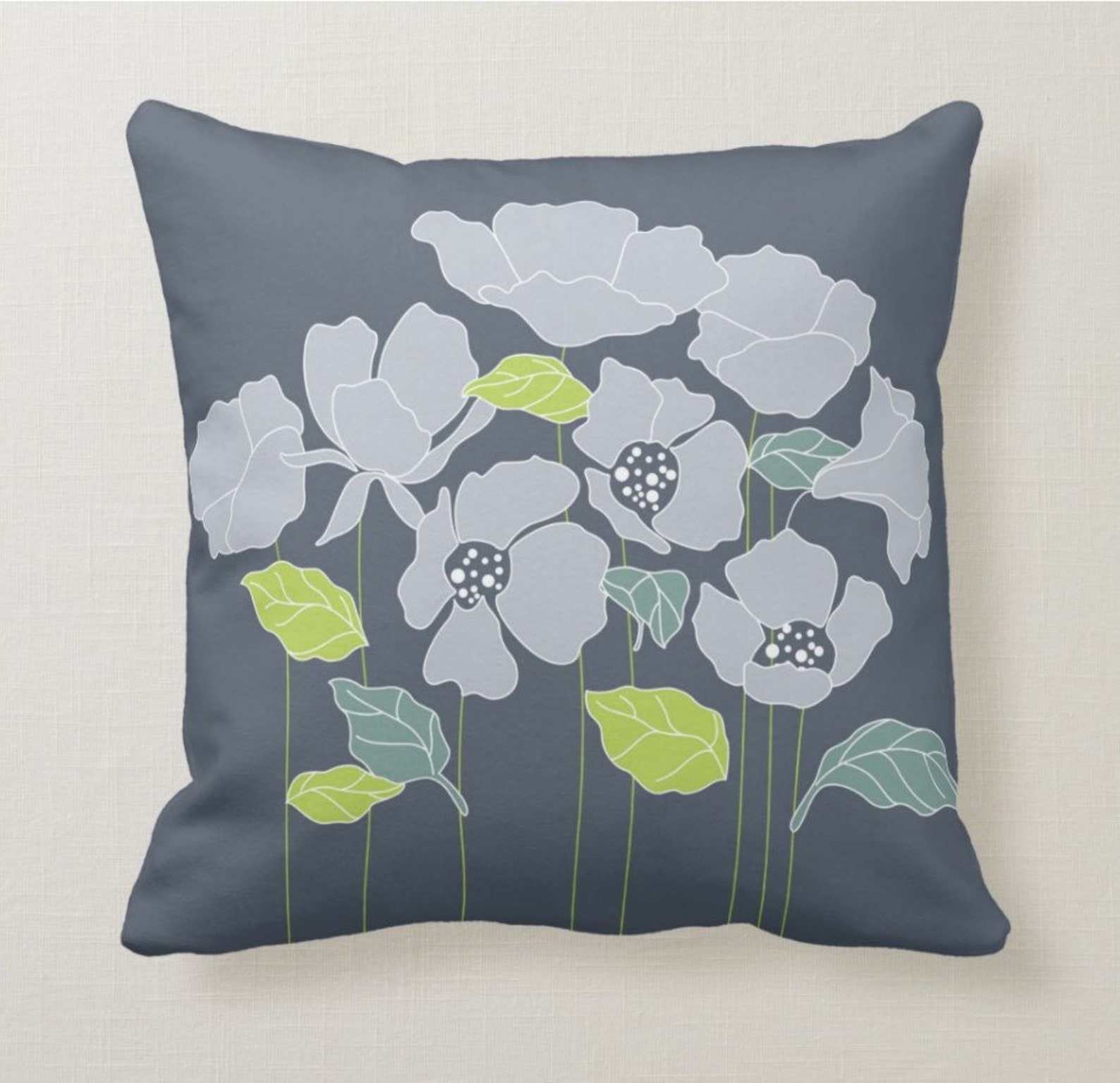 Lime Green Teal Throw Pillow Mix and Match Indoor Outdoor Decorative