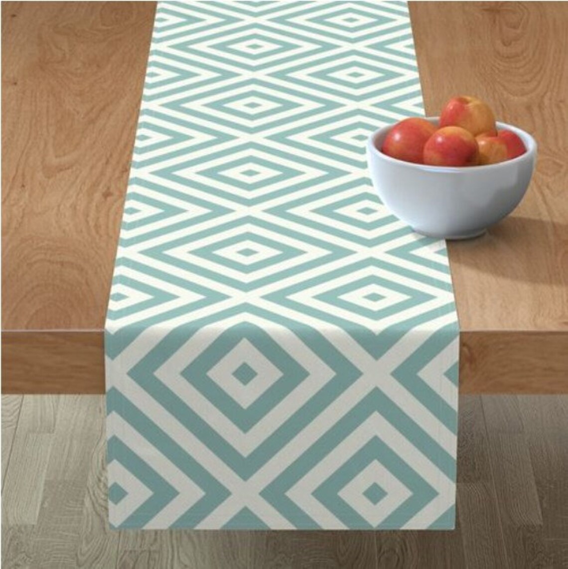 Geometric Duck Egg Table Runner Square or Rectangular Etsy