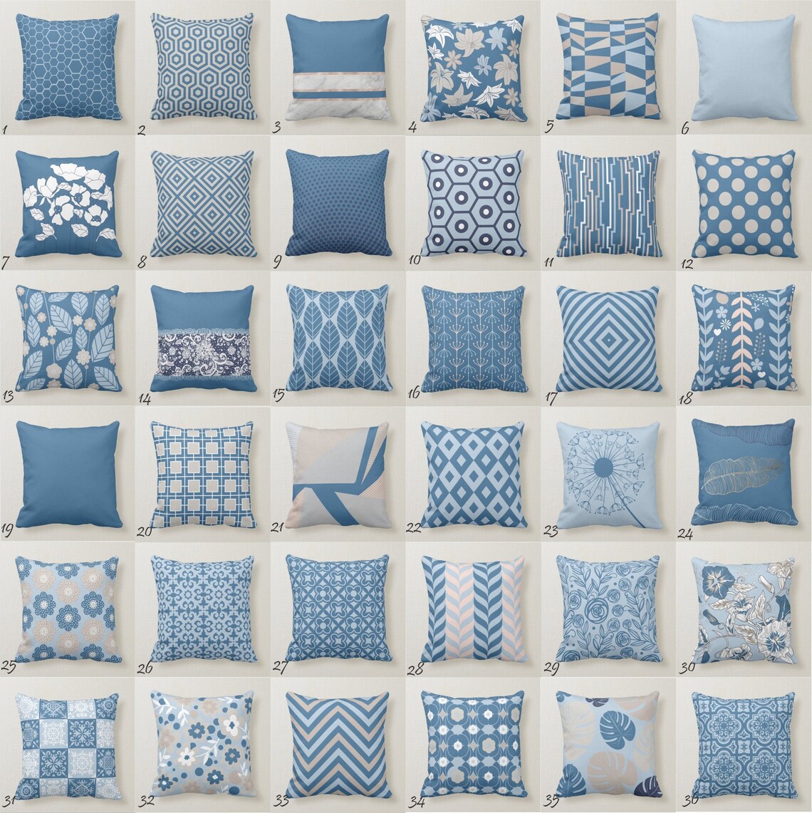 Duck Egg Blue Throw Pillow Mix and Match Indoor Outdoor Etsy