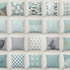 Nordic Color Block Throw Pillow Mix and Match Indoor Outdoor Cushion Modern Bedding Black Teal Slate Grey White Triangles Mint Stone Hexagon