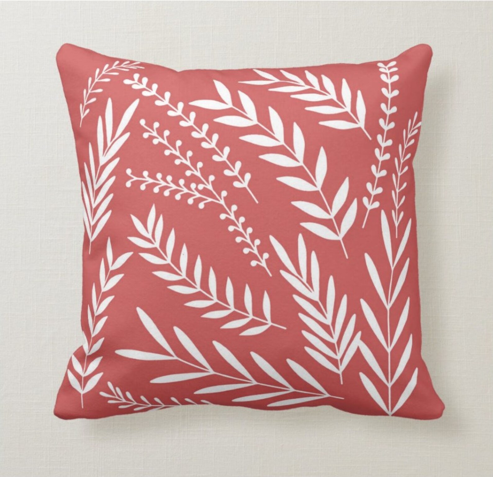 Ruby Red Throw Pillow Mix and Match Indoor Outdoor Decorative Zippered
