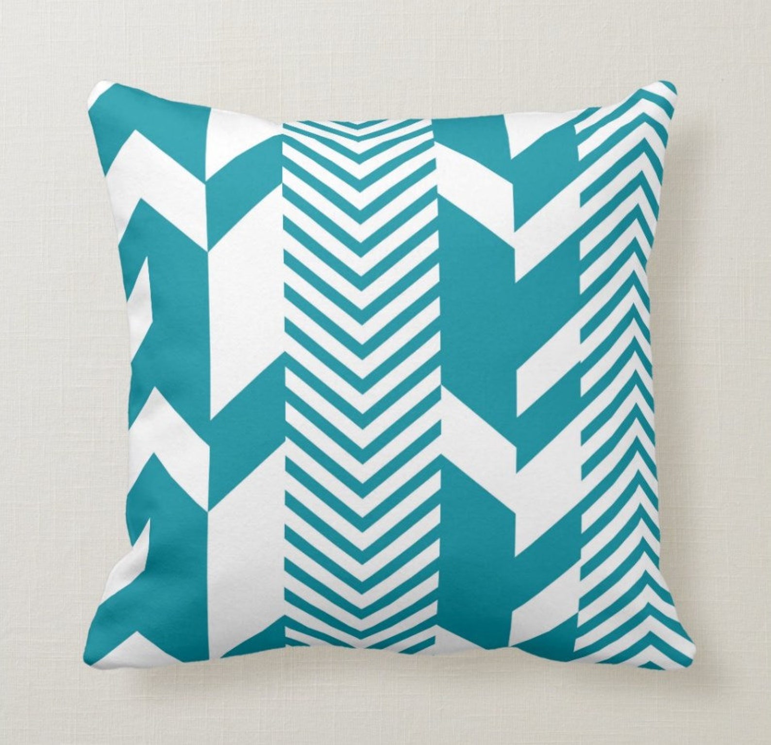 Teal Blue Throw Pillow Mix and Match Indoor Outdoor Decorative Zippered