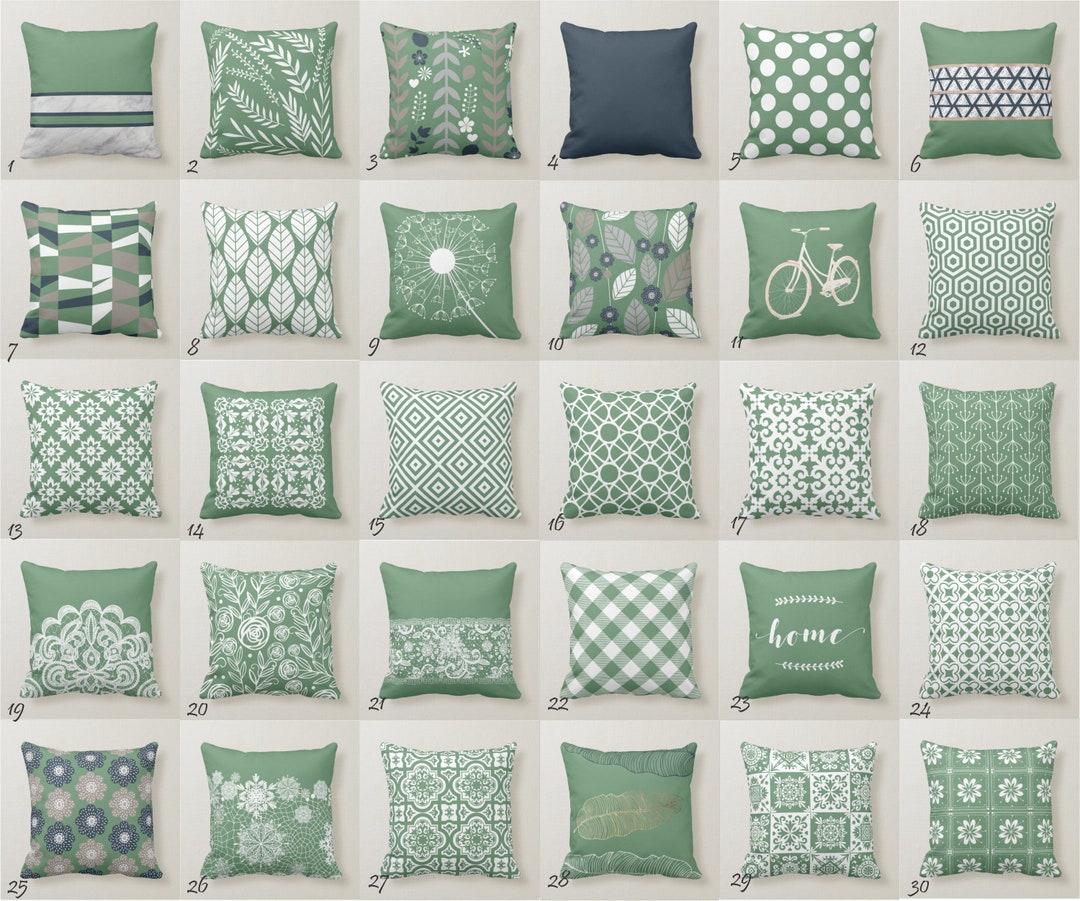 Avocado Green Throw Pillow Mix and Match Indoor Outdoor Decorative