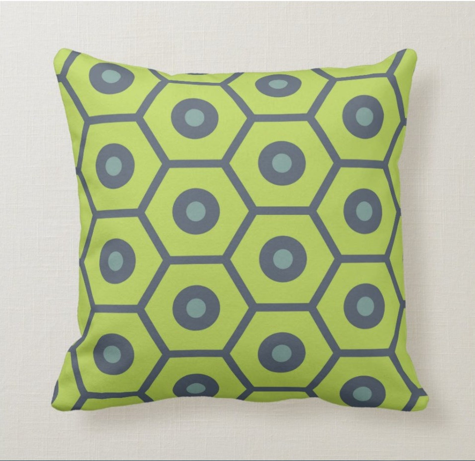 Lime Green Teal Throw Pillow Mix and Match Indoor Outdoor Decorative